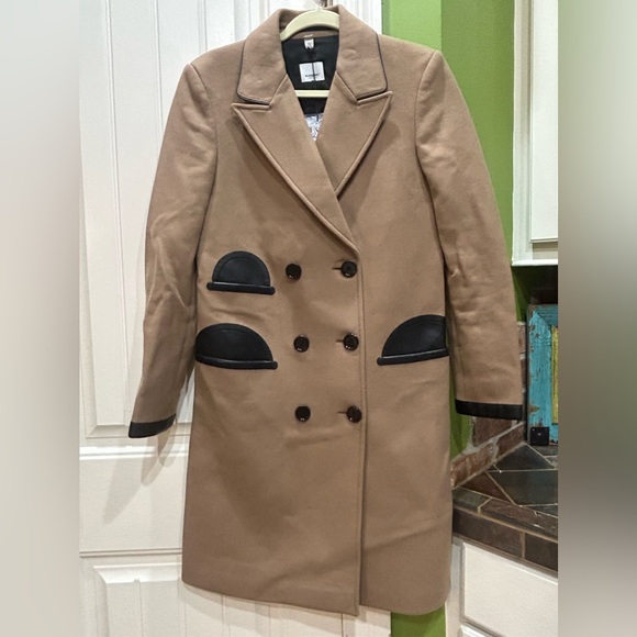 Burberry Women's Tailored Leather Trim Coat- Excellent condition size 6 - Picture 7 of 16